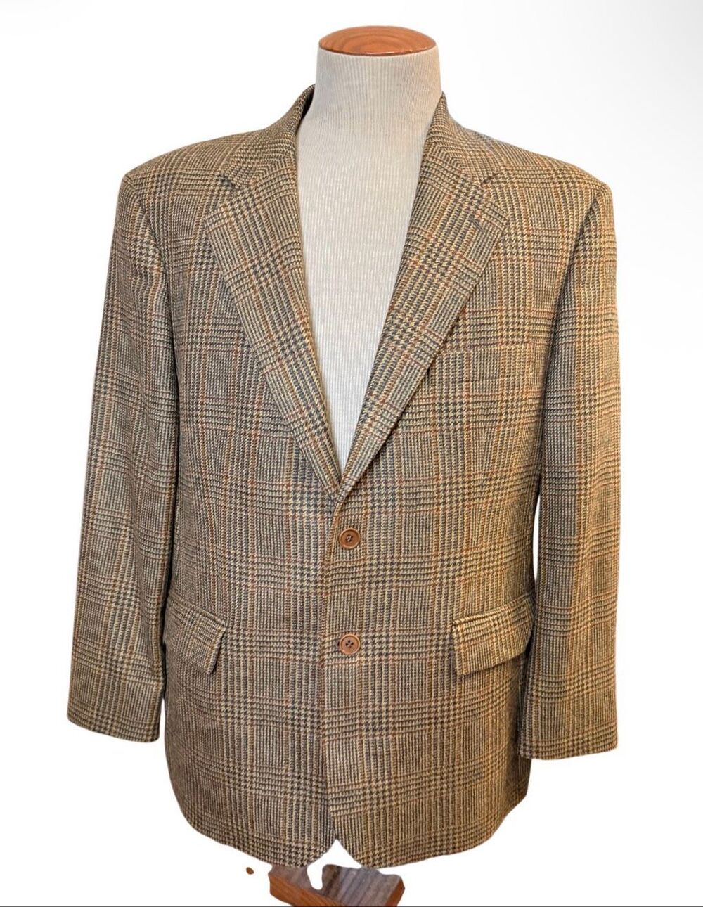 Brooks Brothers 346 Glen Plaid Spirt Coat Blazer 44S